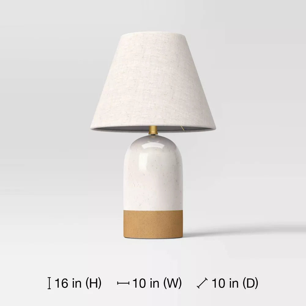 Keramik Tischlampe mit Textilschirm, Ein-Aus Schalter